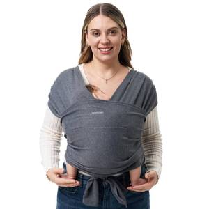 lot 29433 image: Momcozy Baby Wrap Carrier, Easy to Wear Infant Carrier Slings, Lightweight Hands Free Baby Sling, Adjustable Baby Carriers for Newborn to Toddler 8-35 lbs, Deep Grey - Retail $34