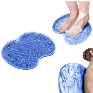 lot 29435 image: Merleu Shower Foot Scrubber Mat with 3 Types of Upgraded Brushes for Massage, Shower Back Scrubber with Micro Suction Cups,Back Washer,Shower Scrubber for Body at Home Spa (Sky Blue) - Retail $14
