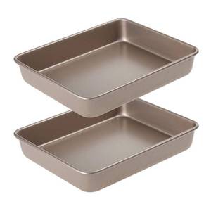 lot 32289 image: 11 Inch Baking Sheets Pan Nonstick Set of 2, Walooza Cookie Sheet Replacement Toaster Oven Tray, Deep Size 2 inch Bakeware, Non Toxic & Heavy Duty & Easy Clean - Retail $22
