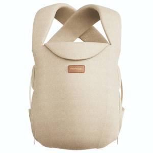 lot 44001 image: Momcozy Newborn Carrier WeeSnug- Lightweight and Cozy Comfort for 7-25 lbs, Ergonomic Cross-Back Support, Effortless to Put On, Hands-Free Baby Carrier with Lumbar Support, Khaki - Retail $60