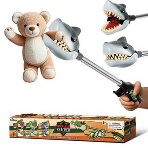 lot 44022 image: DINOBROS Shark Toy Pincher Grabber Sea Animal Toys Chomper Claw Monster Reacher Great White Shark Toys - Retail $7