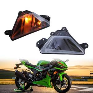 lot 44060 image: LUXEMOTO Front Turn Signal Light for Ninja ZX6R 2024-2025, LED Amber Indicator Blinker Light Turning Lamp Turn Signal for Kawasaki Ninja ZX 6R 636 ABS 2024-2025 Accessories - Retail $38