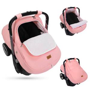 lot 44074 image: Bioby Winter Baby Car Seat Cover, Infant Car Seat Cover for Boy Girl, Roomy, Cozy, Warm, Waterproof Baby Carseat Covers Canopy with Thickened Fleece Lining, Breathable Hole, Universal Fitted Pink