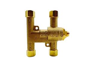 lot 44093 image: H.C. BT-T40LF-38 Under Counter Thermostatic Mixing Valve, 38 inches, Brass - Retail $68