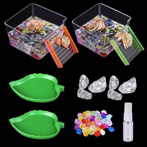 lot 44098 image: 7 Pack Hermit Crab Pool Hermit Crab Water Bowl Dish Hermit Crab Food Bowl Dish Hermit Crab Accessories Starter Kits - Retail $15