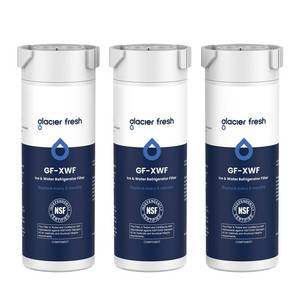 lot 44115 image: GLACIER FRESH XWF Replacement for GE XWF Refrigerator Water Filter Pack of 3 (Not XWFE) - Retail $29