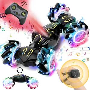 lot 48908 image: HarworLife Gesture Sensing RC Stunt Car, Boys Girls Ages 6-12 Birthday Gift Ideas, 4WD Transform Off Road for Rotating Hand-Controlled 2.4Ghz Remote Control Twist Cars with Lights and Music Blue