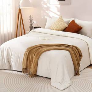 lot 48918 image: Elegear Queen Comforter Set Beige, PCM Temperature Regulating Ultra-Soft Bedding Set Reversible, 3Pcs Upgraded Micro Fleece Lightweight Comforter Set All Season, 1 Comforter 90x90, 2 Pillowcase 20x26 - Retail $60