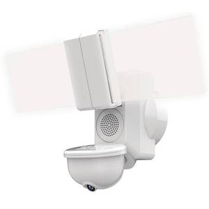 lot 48927 image: Video Wi-Fi Connected White Wired EdgeLit Motion Activated Outdoor Security Integrated LED Flood Light - Retail $40