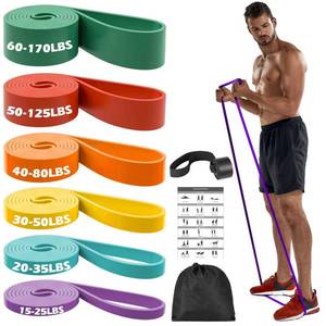 lot 48935 image: Zacro Resistance Bands, 6 Resistance Levels Pull Up Assistance Bands, Exercise Bands for Men&Women, Heavy Duty Resistance Band Set with Door Anchor, for Working Out, Muscle Training, Physical Therapy - Retail $26