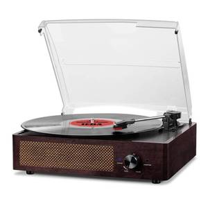 lot 62599 image: Vinyl Record Player Turntable with Built-in Bluetooth Receiver & 2 Stereo Speakers, 3 Speed 3 Size Portable Retro Record Player for Entertainment and Home Decoration - Retail $45