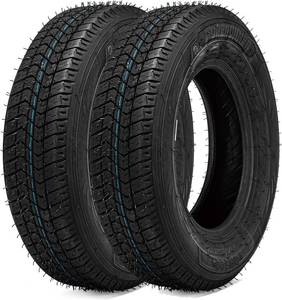 lot 101566 image: Set of 2 FORERUNNER Premium Trailer Tires ST17580D13 Deep Tread Load Range C 6PR BSW Black Side Wall