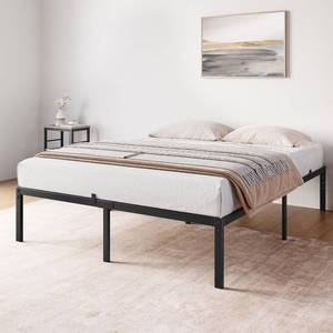 lot 101574 image: Garvee 14 Inch Queen Bed Frame Without Headboard, No Box Springs Needed, Low-Profile Metal Platform Bed Frame Supporting Mattress Foundation, 800 Lbs Load CapacityEasy to AssembleNoiselessBlack