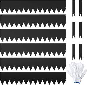 lot 101575 image: Garvee 40 x 8 Garden 6 Pack Cor-Ten Steel Landscape Edging wPaint Finish - Strips - Hammer-in Gauge Metal Corten Edging Border w 8 Clips & Gloves - Edge for Lawn Yard (20Ft Total)