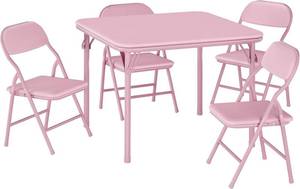 lot 101577 image: GAOMON 5 Piece Set Folding Table and Chairs Set, Boys and Girls Activity Table and Chairs Set for Dining Room,Daycare,Classrooms