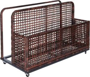 lot 301437 image: Retails for $117 Pool Float Storage, Outdoor Storage, Patio Poolside Float Storage Box, PE Rattan Outdoor Pool Caddy with Rolling Wheels, Floaties, Patio,Beach-Sturdy & Movable