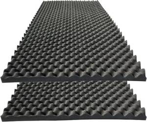 lot 401371 image: 2 PCS Acoustic Panels,48X24X2 Egg Crate Foam Soundproof Foam Wall Panels,High Density Fireproof Noise Cancelling Foam Studio Foam Panel,Noise (Black)