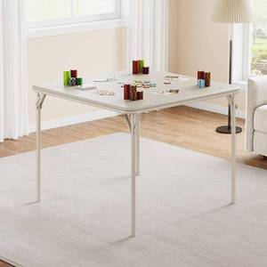 lot 401375 image: GarveeHome 33.6 in Folding Card Table, Portable Square Folding Table with PU Leather Soft Cushion, Foldable Table Suitable for Dining Room, Living Room, Office, Camping