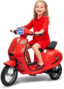 lot 301455 image: Retails for $255 Motorcycle for Kids - 24V Electric Moped Scooter for Kids 8-14- Electric Scooter with Seat for Children - Ride On Toy with LED Light for Girls