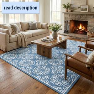 lot 101584 image: Garvee Floral 8x10 Area Rugs for Living Room Bedroom, Washable Non Slip Vintage Floor Rugs Large Low Pile Indoor Farmhouse Carpet for Girls Bedroom Dining Room, Oriental Home Decor Rug, Pink