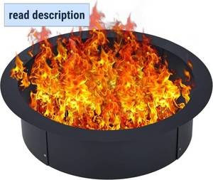 lot 201450 image: Retails for $149 Garvee Fire Pit Ring 42 inches 36 inches Inside Diameter Heavy Duty Solid Steel Fire Ring Firepits Insert for Outside, Backyard, Liner DIY Campfire (42 x 36 x 10 Inches)