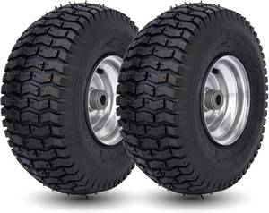 lot 111602 image: 15x6.00-6 Lawn Mower Tire and Wheel Front Tire Compatible with John Deere Craftsman Husqvarna Riding Mowers Lawn Tractors