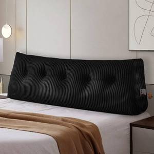 lot 111610 image: SLIGUY Large Headboard Pillow, Headboard Wedge Pillow Bed Rest Reading Pillow Bolster Triangular for Sitting in Bed-Backrest Positioning Support Long Pillow for Daybed (Queen59x8x20 Inches,Black)