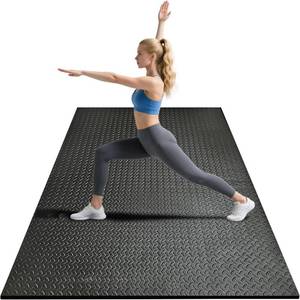 lot 111611 image: 4x6ft Gym Floor Mat 10mm Thick - Large TPENPE Foam Workout Mat for Home Gym, Garage Floor, Yoga & Exercise - Non-Slip Eco-Friendly Fitness Mat (Black)