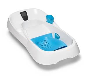 lot 211403 image: 4moms Cleanwater Tub, 3-in-1 Grow-with-Me Baby Bathtub with Digital Thermometer for Newborns to Toddler, Assembled in The USA