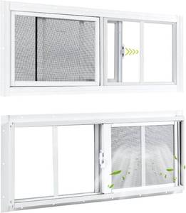 lot 211411 image: COLORPAPA 2 Pack Shed Windows, 10x23 Sliding Windows, Transom Window with Tempered Glass for Shed, Chicken Coop, Playhouse, Household, Garage, Barns (White)