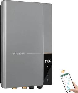 lot 211427 image: Retails for $299 Electric Tankless Water Heater WINTEMP 27kW 240V, Whole House Hot Water Supply, On Demand Instant Endless Water Heater, with LED Temperature Display, WiFi Control, Up to 6.3 GPM, ETL Certified