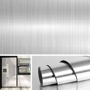 lot 211438 image: Livelynine Brushed Nickel Peel and Stick Wallpaper Silver Stainless Steel Contact Paper for Appliances Dishwasher Fridge Refrigerator Wrap Cover Adhesive Decorative Vinyl Film 15.8x78.8 in