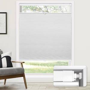 lot 311339 image: LazBlinds No Tools No Drill Cordless Cellular Shades, Top Down Bottom Up (TDBU) Honeycomb Shades for Home, Blackout Light Blocking Thermal Insulation Blinds for Windows, 36 W x 72 H, White