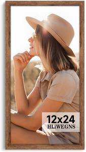 lot 311361 image: HLiWEGNS Light Walnut 12x24 - Single Frame - Rustic Woodgrain 12 x 24 Poster Frame with Plexiglass for Wall Gallery Display, 12x24 Picture Frame for Puzzle, Artwork, Photo and Posters