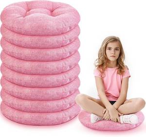 lot 411295 image: Fumete 16 Pcs 16 Inch Round Floor Cushions for Kids and Toddlers, Flexible Seating Classroom Furniture Floor Pillow for Home, Daycare, Preschool, Yoga and Meditation (Pink)