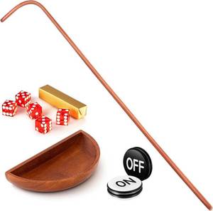 lot 411310 image: Leyndo Craps Stick Tabletop Game Set, Includes 24 Craps Rattan Stick, Casino Grade AAA 19mm Dice, Dice Boat Tray, 3 ONOff Poker Button for Game Table