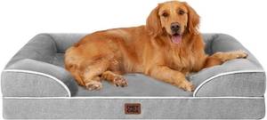 lot 411324 image: EHEYCIGA Orthopedic Dog Beds for Extra Large Dogs 44x32Inch, Waterproof Memory Foam XL Pet Bed with Sides, Non-Slip and Egg-Crate Foam Big Dog Couch Bed with Washable Removable Cover, Grey