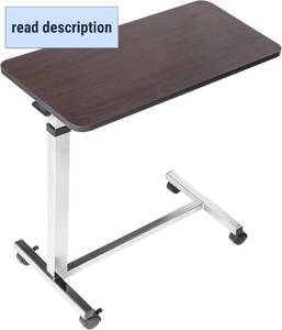 lot 111594 image: Drive Medical 13003 Non Tilt Top Overbed Table with Wheels, Chrome