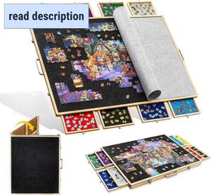 lot 111599 image: Tektalk 2000 Piece Foldable Puzzle Board with 8 Sorting TraysDrawers, Jigsaw Puzzle Table with Cover, Storing for 2000, 1500, 1000, 500 Jigsaw Puzzle Pieces