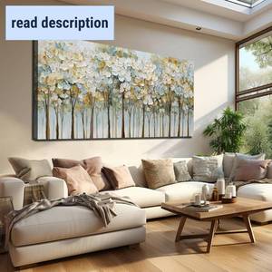 lot 111614 image: Retails for $150 Abstract Flower Pictures Wall Decor for Office Tree Artwork for Walls Bedroom Large Canvas Wall Art for Living Room Size 29 x 58 Inch