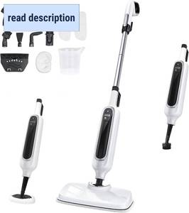 lot 211415 image: 12-in-1 Steam Mop, Detachable Handheld Steam Cleaner for Home, 23FT Cord, 3 Steam Modes & LED Display, Steam Mops for Floor Cleaning, Bathroom, Windows, Sofas, Clothes, Tile Grout, Carpets, Furniture