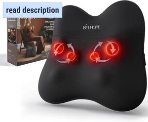 lot 311364 image: Back Massager with Heat, Cordless Back and Neck Massage for Pain Relief Deep Tissue, 4D Shiatsu and Percussion Massage Pillow, Lower Back Massager for Office,Gifts for Christmas Women Men, Black