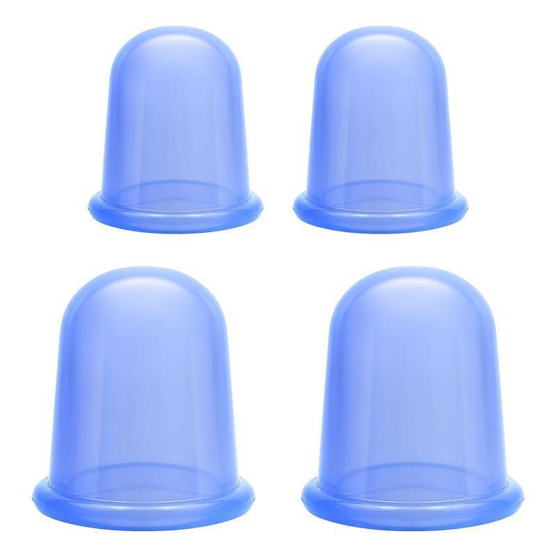 lot 40891 image: WERJOURU Silicone Cups for Cupping Therapy Included 3 Pcs Cups and 1 Pc Bag,Cupping Kit for Massage Therapy,Cellulite Reduction Vacuum Cup(Blue) - Retail $9