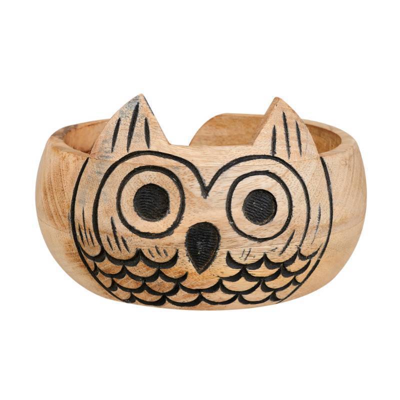 lot 41162 image: Christmas Gifts for Women Wooden Yarn Bowl Knitting Bowl Large Crochet Cat Yarn Holder Handmade Crocheting Accessories and Supplies Organizer 7 x 3 (Owl) - Retail $26