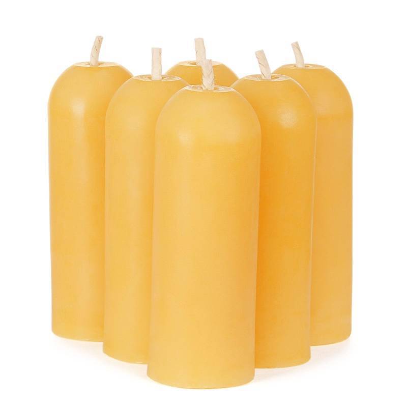 lot 50851 image: DEYBBY Beeswax Small Pillar Candles 6 Pack - Natural Beeswax Emergency Candles Bulk for Home Room Blackout Housewarming Gift - Retail $17