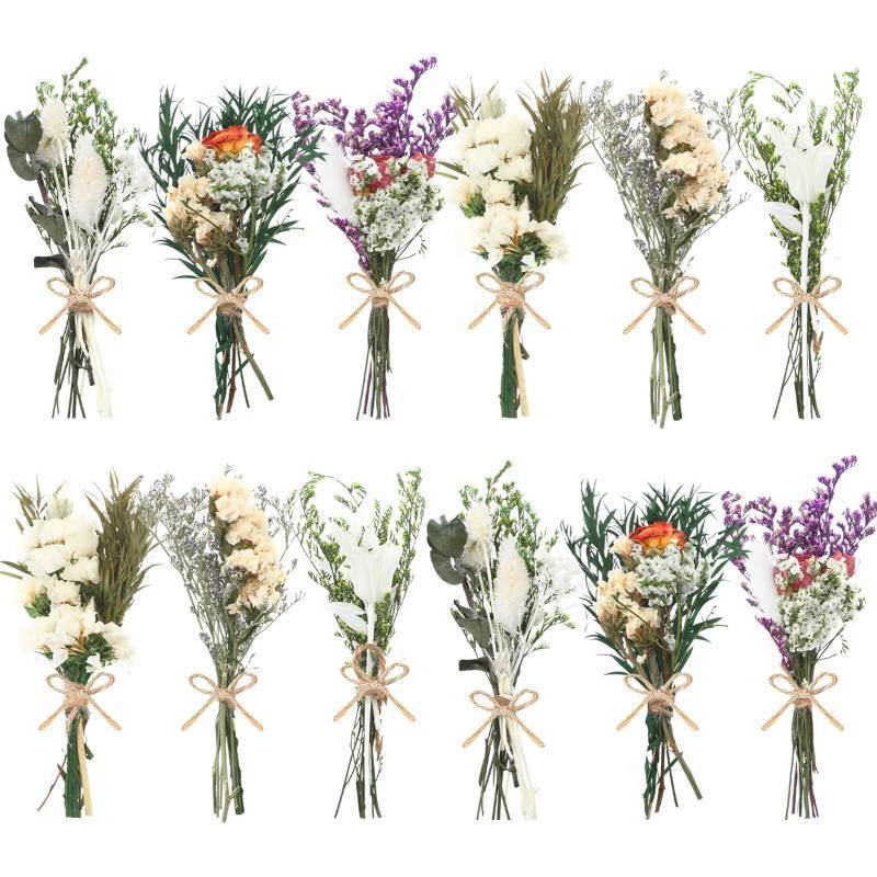 lot 45519 image: WGXX 1224 Pack Dried Flowers for Vase Various Mini Bouquet Dried Small Wildflowers Natural Real Flowers Bulk for Crafts DIY Wedding Decor (12, White) - Retail $18