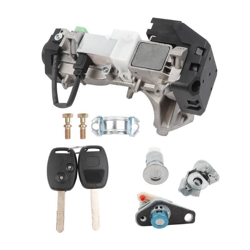 lot 44590 image: Dasbecan Ignition Switch Lock Cylinder Assembly Compatible with Honda Accord CRV FIT Odyssey Civic 2006-2011 06350-SAA-G30 35100-SDA-A71, Chip ID46 Immobilizer Keys - Retail $60