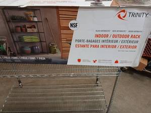 lot 62017 image: Trinity NSF Indoor Outdoor Storage Rack Black Anthracite