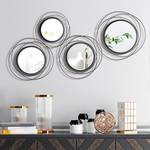 Hicarer 4 Pcs Decorative Round Modern Circle Mirror Wall Art Ring Metal Mirror Wall Mounted for Bedroom, Living Room, Entryway, Dining Room, Hallway (Black) - Retail: $47