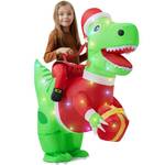 WinnerWhy Inflatable Dinosaur Costume Kids Funny Christmas Blow up Riding on Costumes with LED Light for Party Cosplay (Dinosaur) - Retail: $48